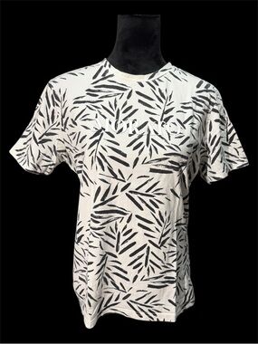 Antony Morato White T-Shirt with Black Leaf Pattern and Logo